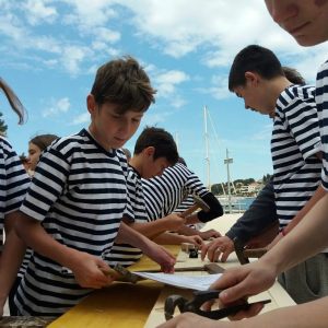 Children's boat building and sailing
