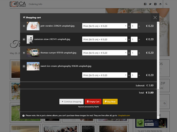 Photo gallery application